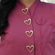 cute aesthetic heart buttons and applique tulip