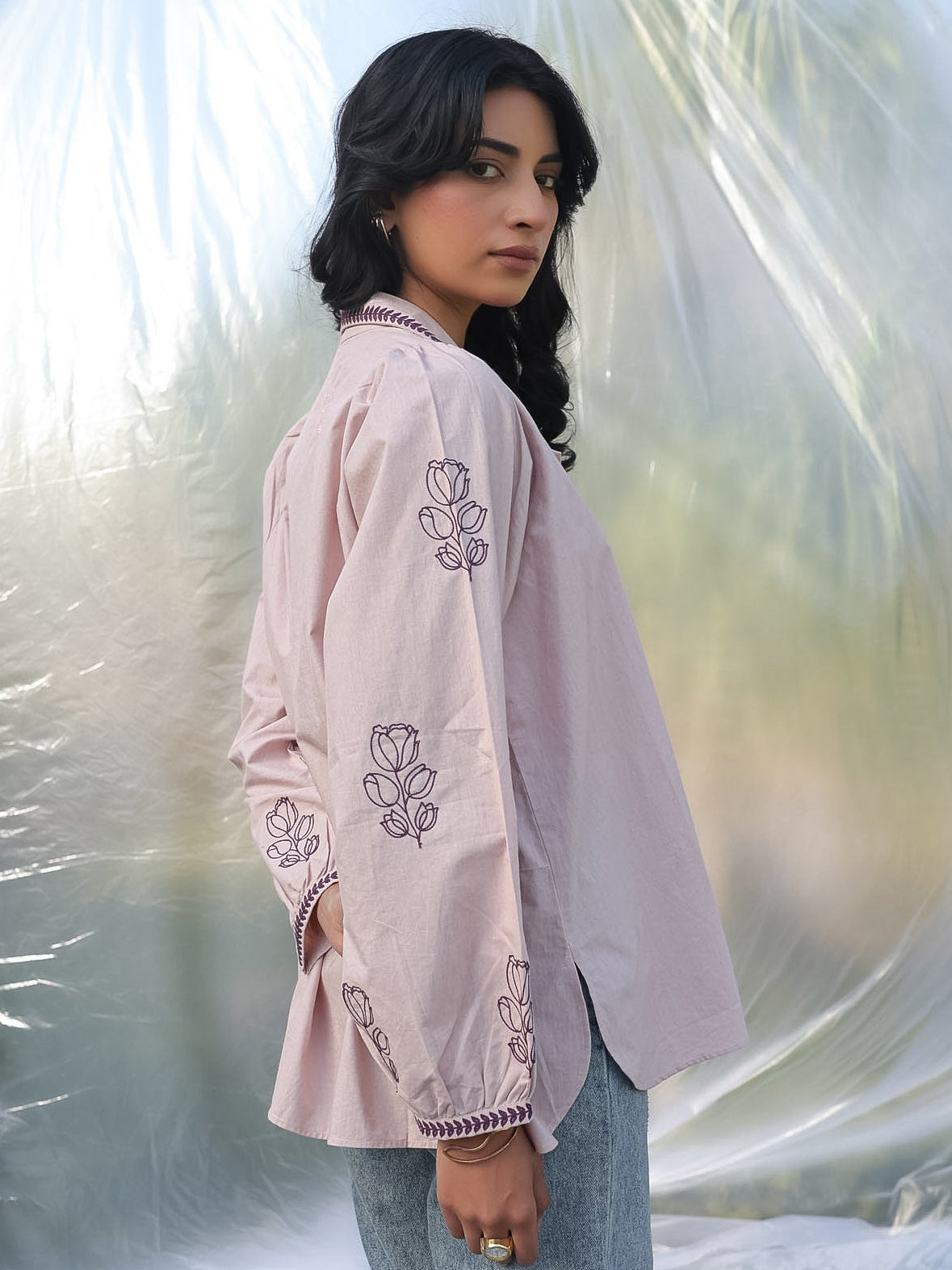 statement embroidered shirt sleeve