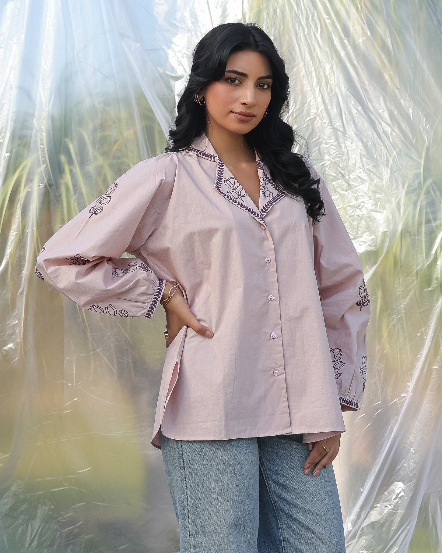light pink cotton shirt perfect for casual and formal settings