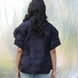 Navy blue party wear satin organza luxurious shirt