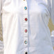 colorful semi precious stone buttons with dabka handwork