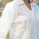 classy pintucks in front in a white shirt