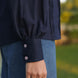 Smart and stylish cuff of a nacy blue cotton shirt