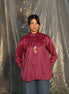 silk chanderi wine shirt with a designer smart tie perfect for party and formal settings and outings