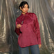 pure silk chanderi wine maroonish smart and aesthetic and designer shirt