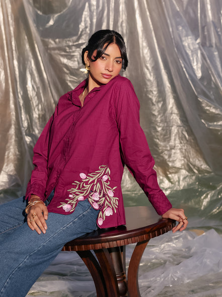 Wine shirt perfect for casual and party wear 