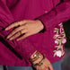 Aesthetic fabric weaved cuffs of a wine shirt