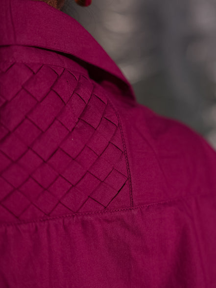 a fabric woven chatai back yoke 